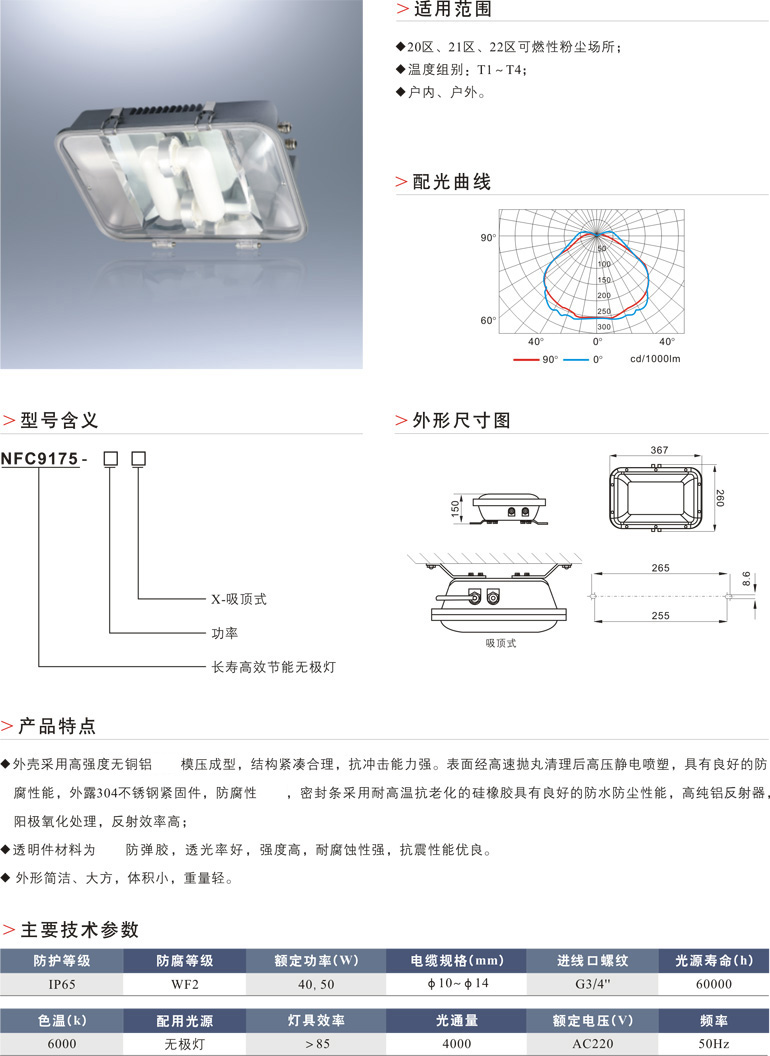 NFC9175长寿高效节能无极灯