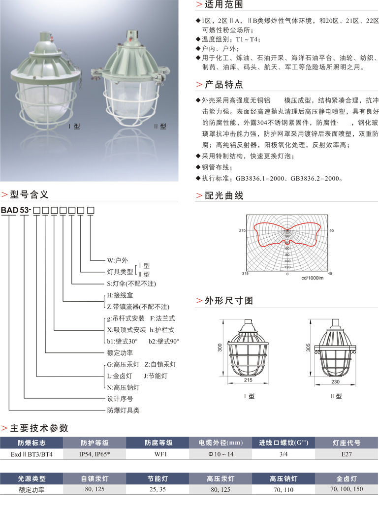 BAD53防爆灯(ⅡB)