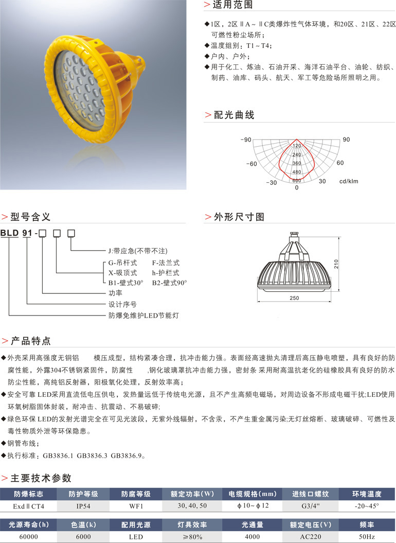 BLD91防爆免维护LED节能灯