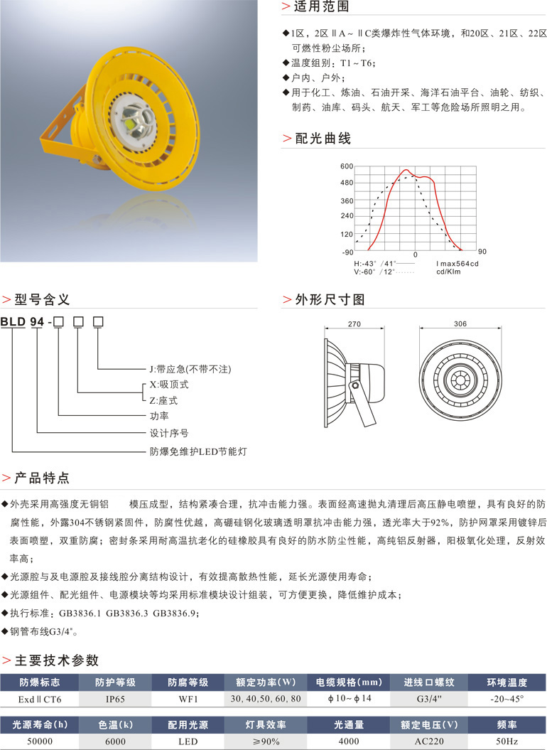 BLD94防爆免维护LED节能灯