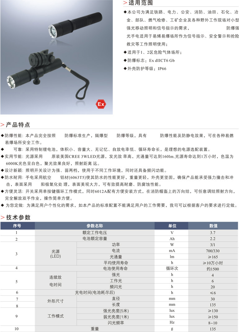 BWF6012 防爆强光手电筒