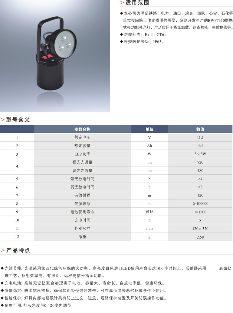 BWF7310便携式多功能强光灯