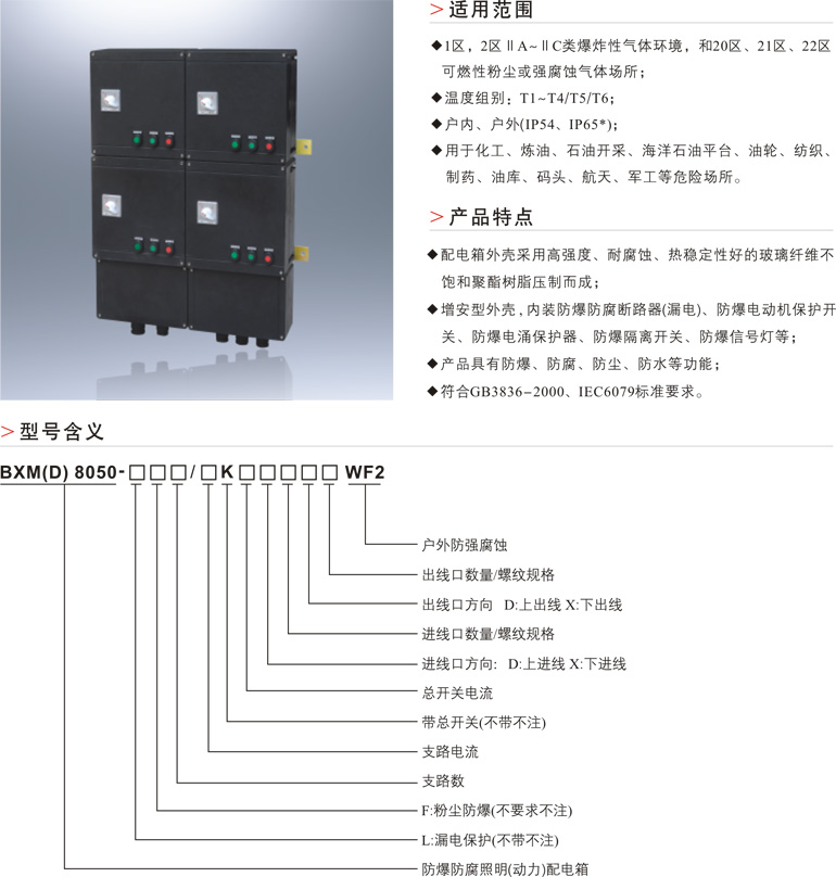 BXM(D)8050防爆防腐照明(动力)配电箱