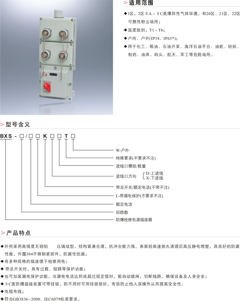 BXS防爆检修电源插座箱