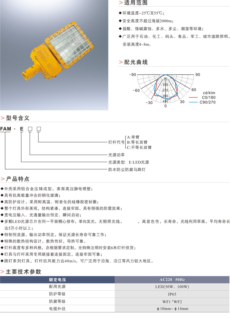 FAM-E防水防尘马路灯