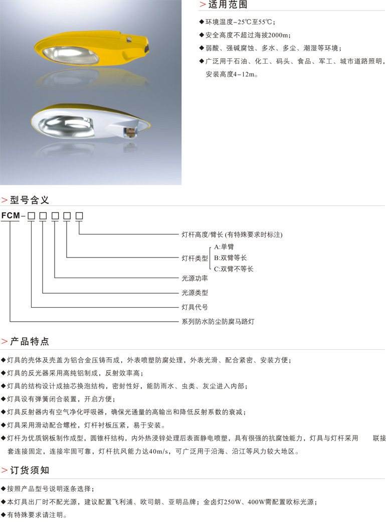 FCM防水防尘防腐马路灯