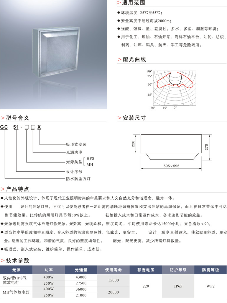 GC51防水防尘防腐方灯