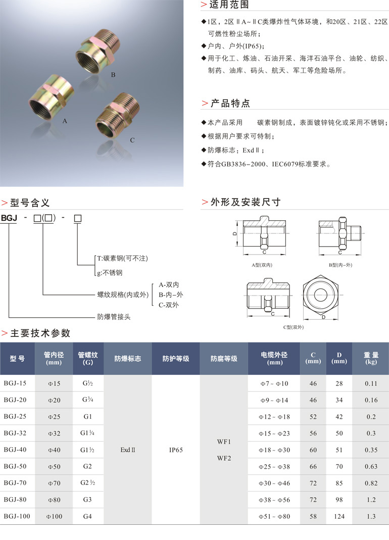 BGJ防爆管接头